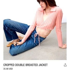 Pink wrap/tie sweater shirt